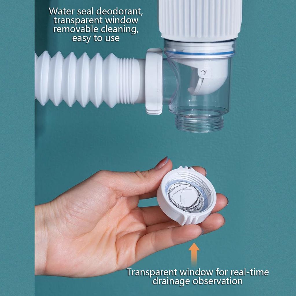 Rotatable Anti Odor Drain Pipe Easy To Install & Clean ABS Rotating Drain Pipe Bathroom Accessory for Washbasin & Sink
