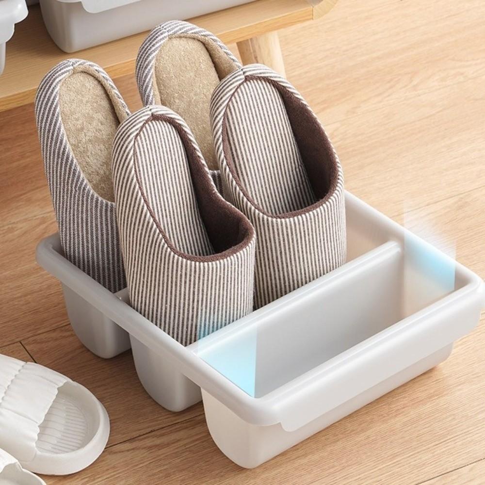 New 3 Grid Shoe Rack Oblique Plug-In Stackable Shoe Organizer Space Saving Multifunctional Shoe Shelf Household