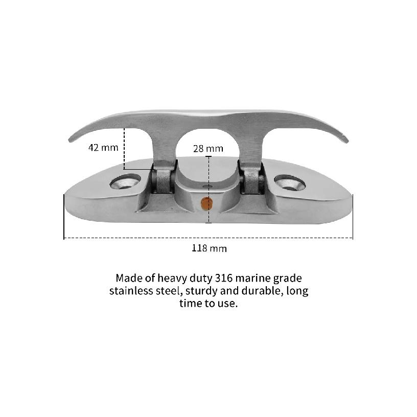 Boat Folding Cleats 316 Stainless Steel Flip Up Dock Cleat 4.5/6 inch Foldable Marine Accessories Dock Deck Rope Mooring Cleat 4.5 inch HighQuality