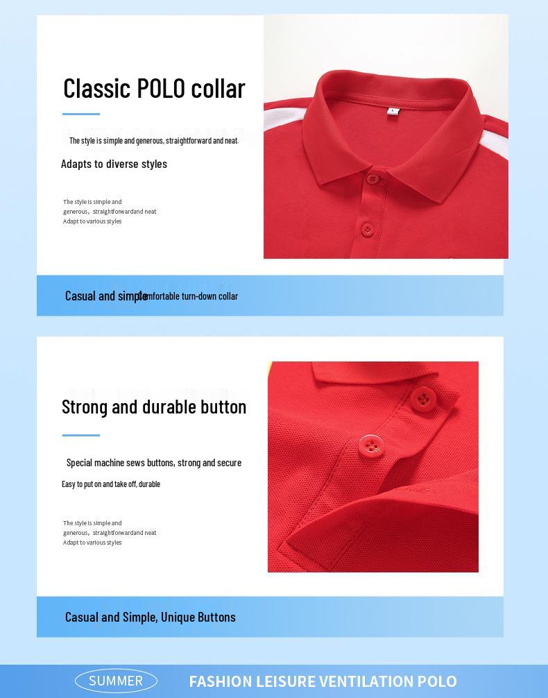 Chinese Martial Arts Coach Polo & Lapel Sports Suit - Summer Referee Two-Piece Set