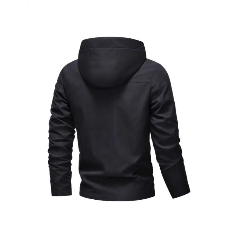 Chaqueta Impermeable para Hombre con Cremallera y Capucha para Exteriores, Cortavientos Ligero, Abrigo para Senderismo y Acampada para Primavera y Otoño