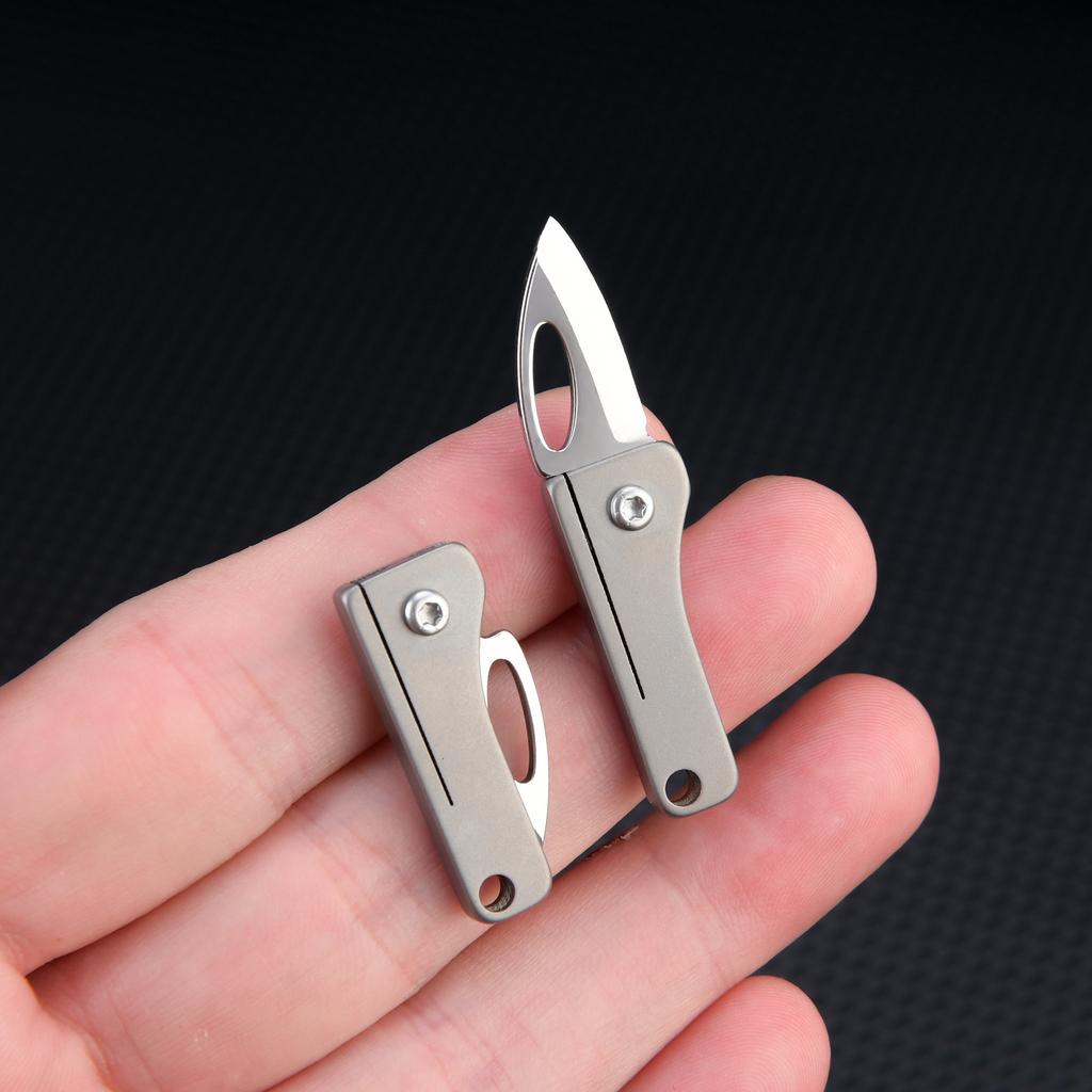 7Cr Steel Sharp Mini Folding Knife Titanium Alloy Portable Pocket Knife Utility Zipper Knife EDC Emergency Unpacking Tool