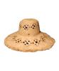 Elkebeullum Sun Flower Wide Beige Raffia Hat