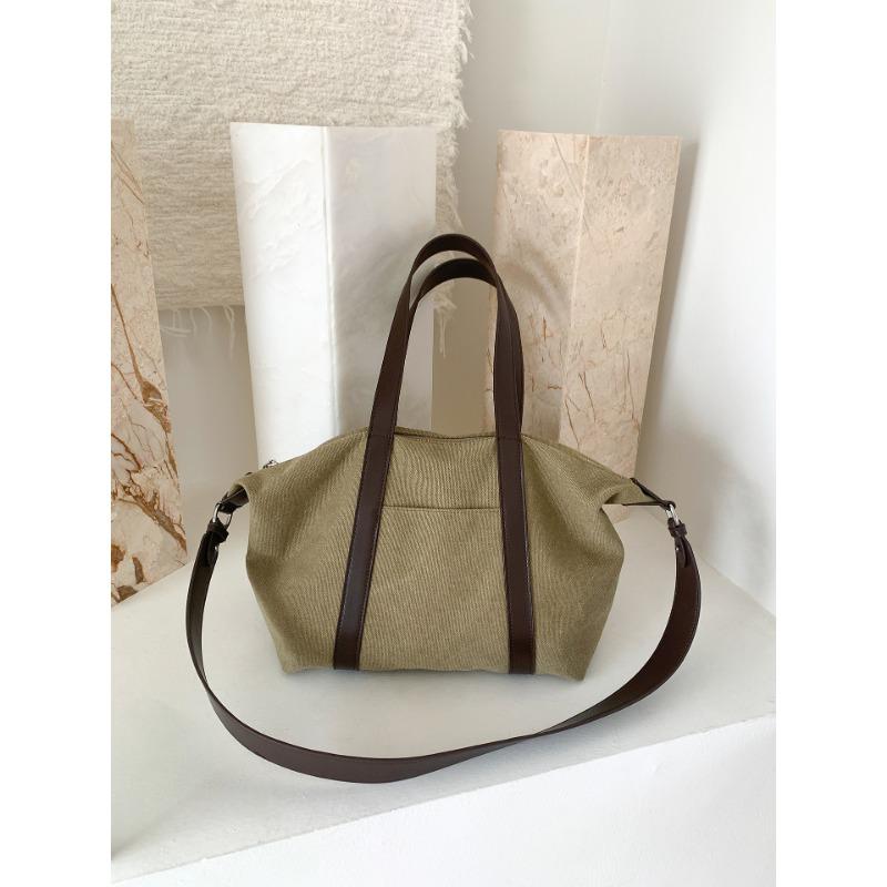 

Ретро холщовая сумка-тоут новая портативная сумка через плечо большой вместимости женская лоскутная нишевая сумка-мессенджер для通勤 зелёный