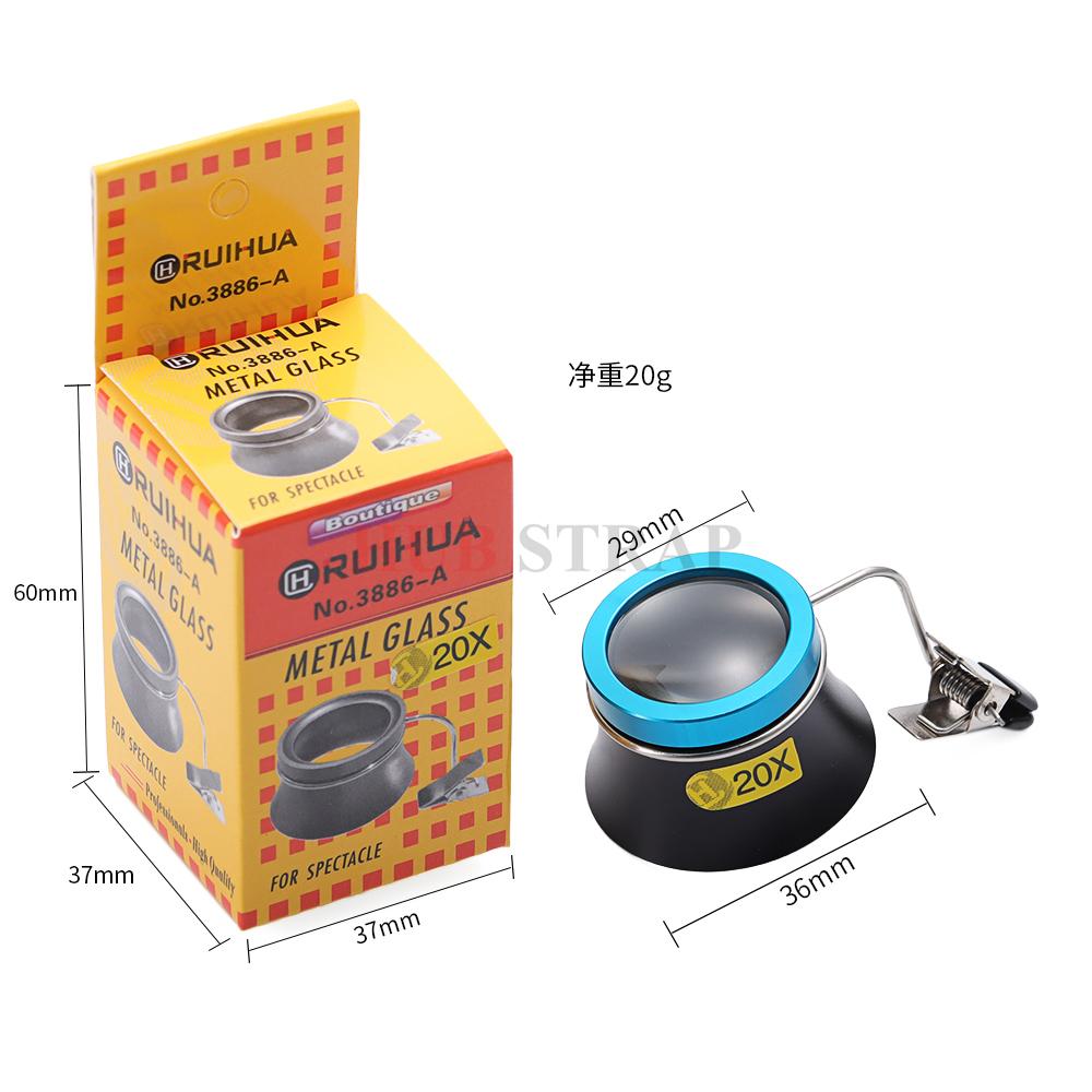 Eyeglass Magnifier Clip-On Eye 5X 10X 20X Loupe Magnifying Lens Portable Eyepiece Process Operation Watchmakers Repair Tool
