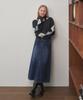 MICANE Finley Fringe Denim Long Skirt