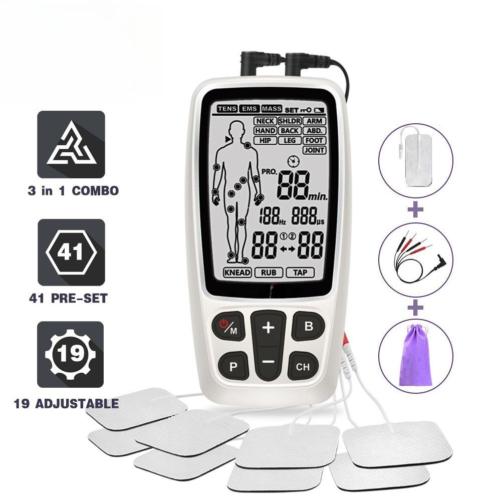 16 PADS EMS Unit Home 3 in 1 Massagers Rechargeable Muscle Stimulator Shoulder Neck Joint Chornic Pain Relief Device