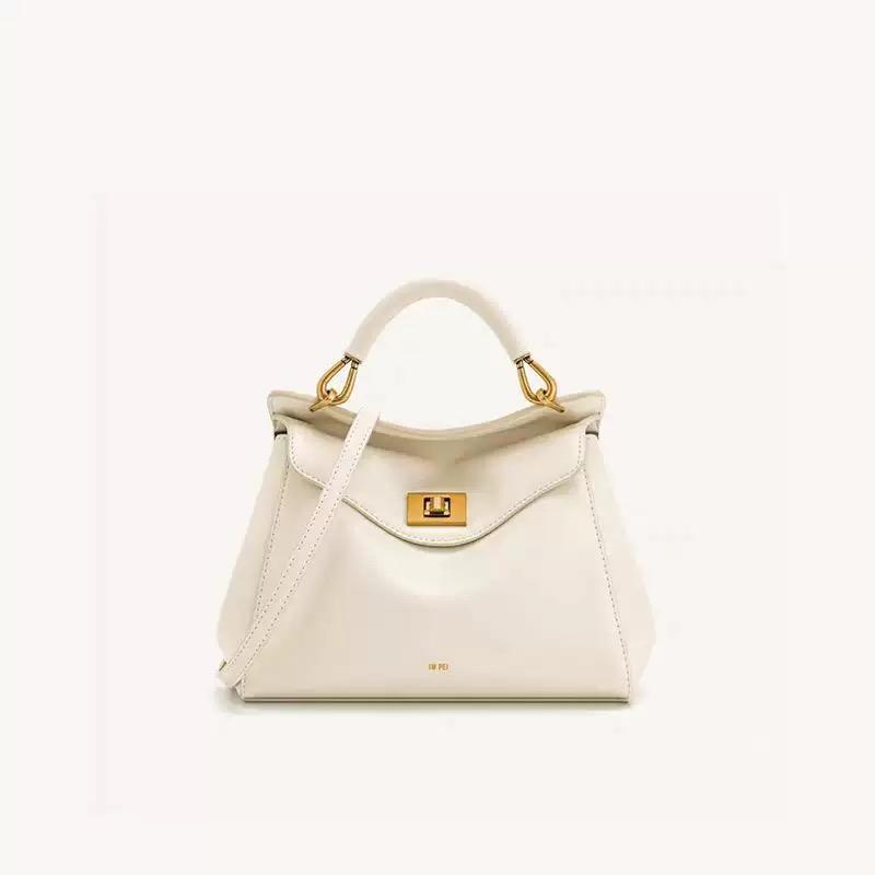 JW Buckle Bag Niche Fashi Genuine Leather Shoulder and Crossbody Bag Lucia Buckle Premium Versatile Handbag for Women белый