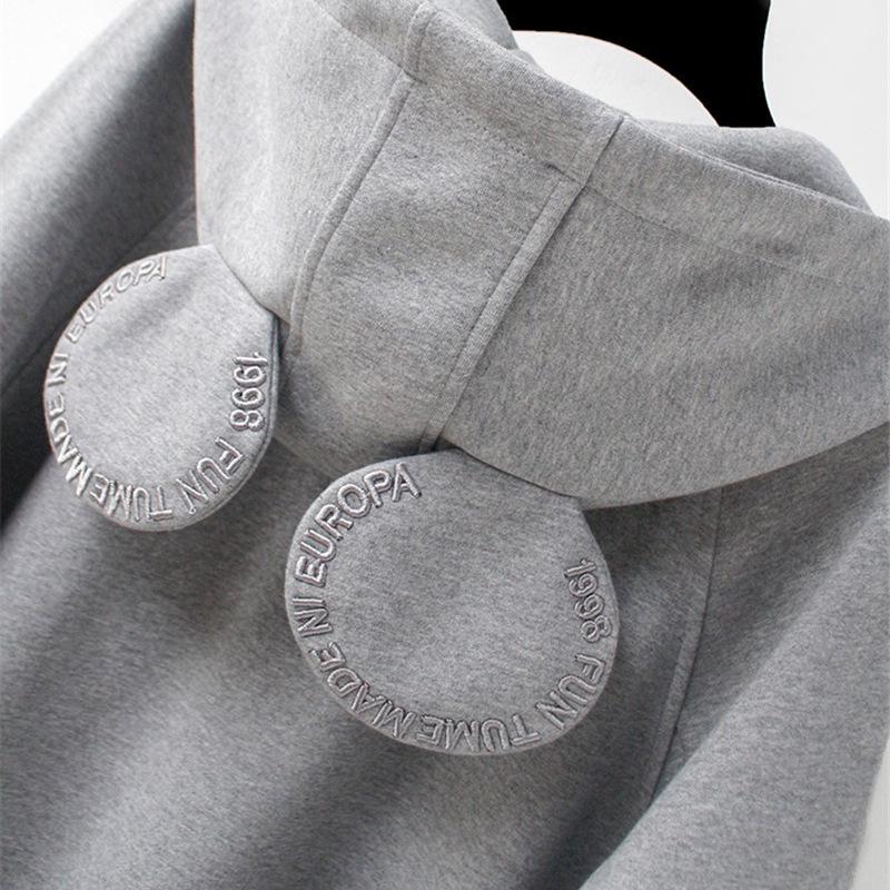 2023 Autumn/Winter Imitation Hua Cotton Loose Mid-Length Fleece-Lined Thick Coat