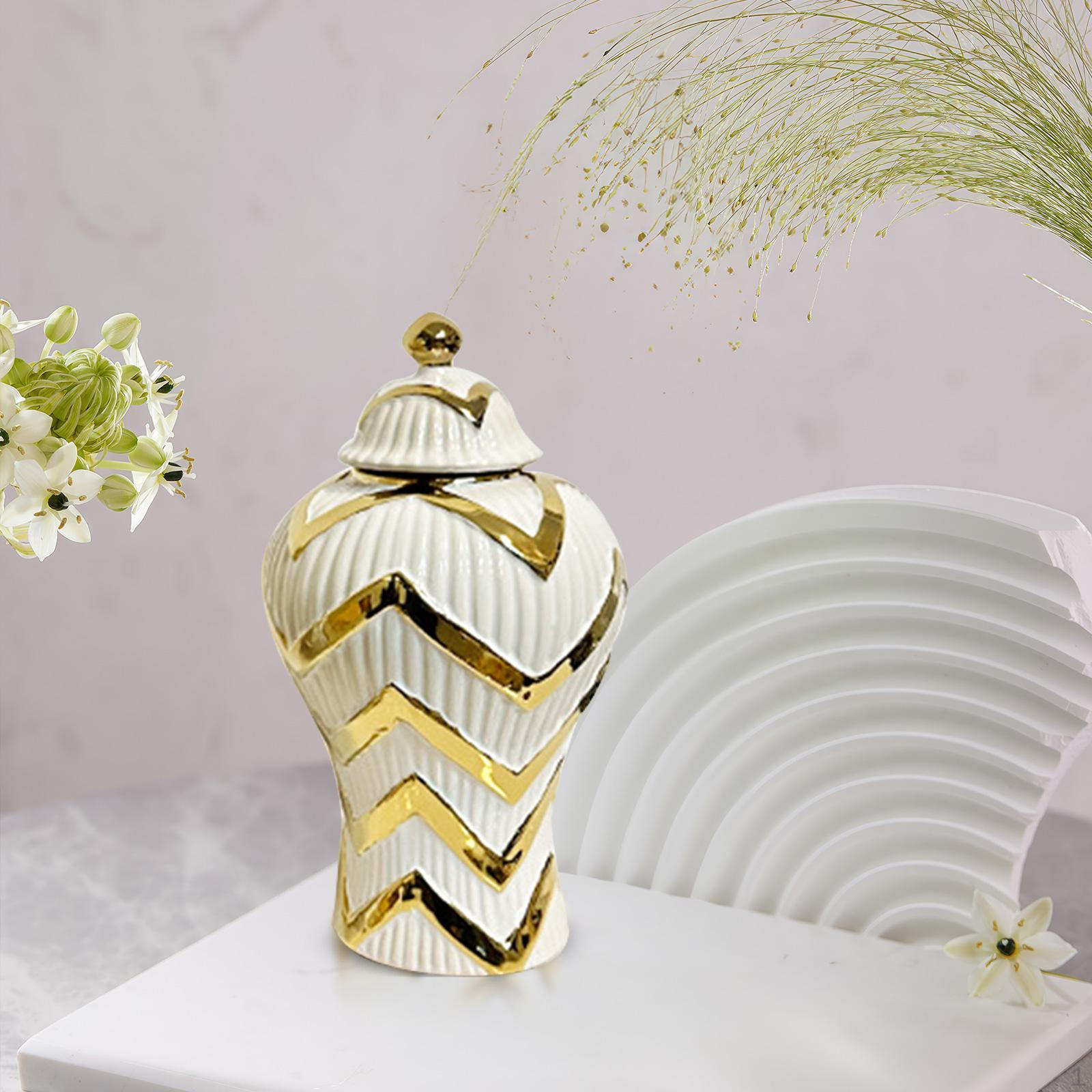 

Керамическая ваза для хранения цветов, многофункциональный коллекционный храм высотой 11,8 дюйма для книжной полки белый