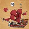 3066PCS Red Sail Boat Building Blocks Queen Anne's Revenge Pirate Ship Model Bricks Toys Creative Desktop Decoration Kids Gift