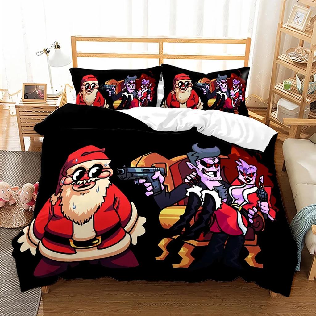 3D Friday Night Funkin Bettwäsche-Set, Einzelbett, Doppelbett, Queensize, Kingsize, Friday Night Funkin Bett-Set, Kinder-Schlafzimmer, Bettbezug