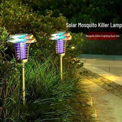 Stainless Steel Waterproof Solar Mosquito Killer & Repellent Lamp for Outdoor Use