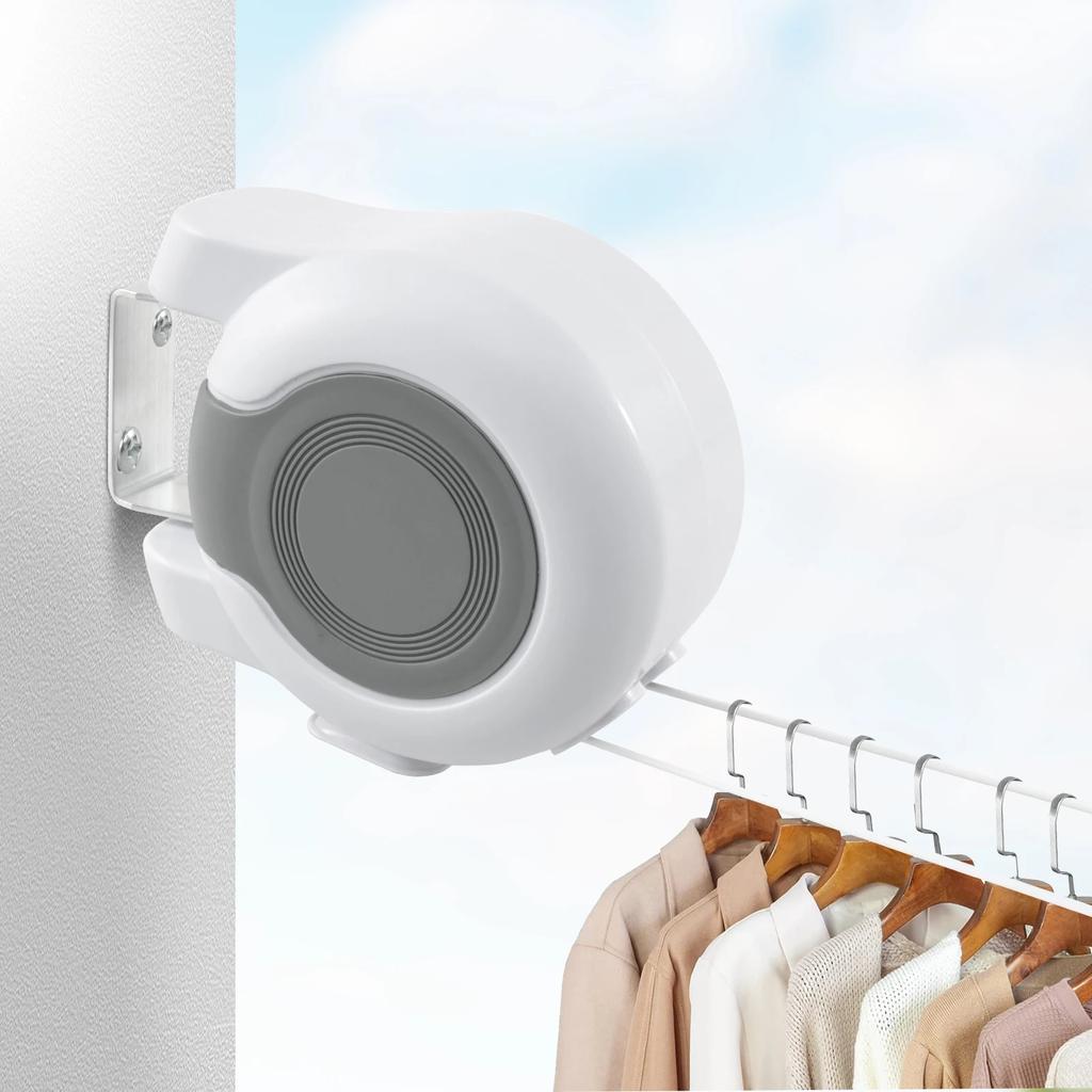 Double Line Clothesline Shrinkable Outdoor  Wall Mounted Clothes Line Heavy Duty Balcony Bathroom Invisible Clotheslin