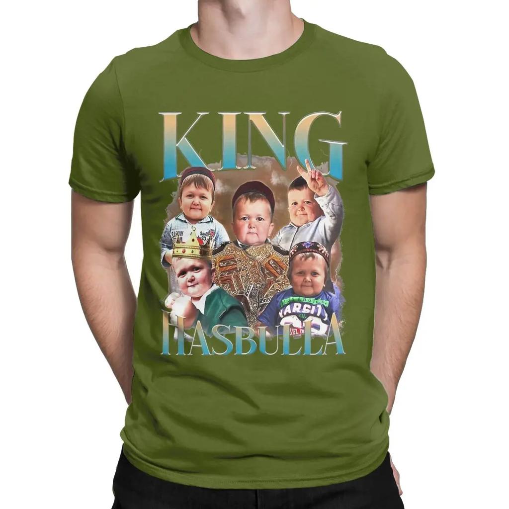 Crazy King Hasbulla Art Khabib T-Shirts for Men Round Neck 100% Cotton T Shirt Vintage Short Sleeve Tee Shirt Gift Idea Clothes