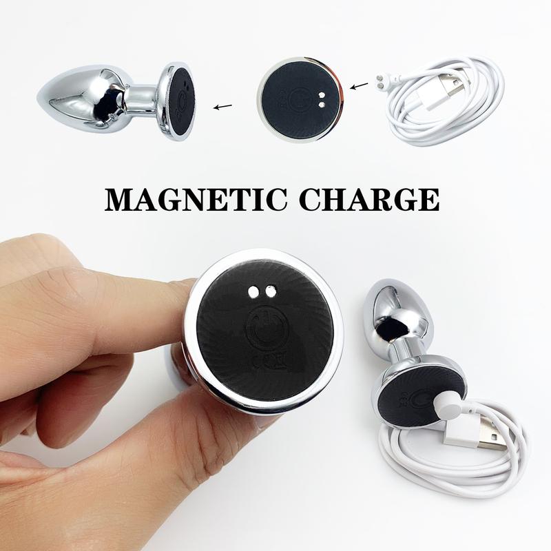 BDSM Metal Anal Plug Wireless Remote Control Vibrators Stainless Steel Vibrating Butt Plug Masturbation Dildos Adult Sex Toys
