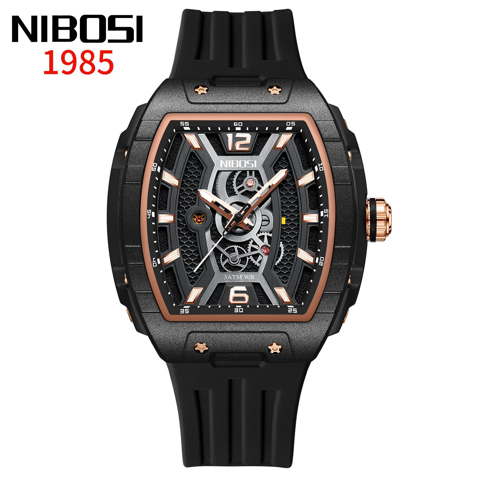 Cool Wine Barrel-Shaped Silicone Tape Quartz Watch Japanese Movement Men S Sports Watch Luminous Waterproof