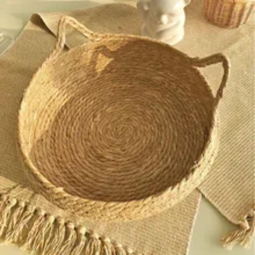 Cat Bed Pet Nest Pure Manual Rattan Woven Cattailgrass Cat Scratch Board Removable Washable Winter Warm Pad All-Season Dog House