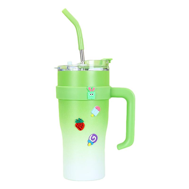 Big Mac Ice King Stainless Steel Insulated Coffee Cup, Large Capacity Summer Straw Cup