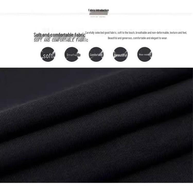 Summer 2026 Black Slim Fit Women's Long Slit Dress with Short Sleeves and Cinched Waist