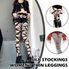 Punk Y2k Damen Zerrissene High Waist Strümpfe Strumpfhosen Socken Hohe Strümpfe Strumpfhose für Halloween Rave Party Netzstrumpf