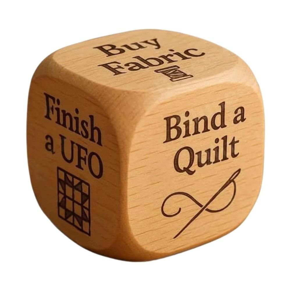 Knitting Sewing Art Craft Accessory Quilter's Dice With 6 Engraved Sewing Tasks Handmade Wooden Quilting Sewing Decision Maker