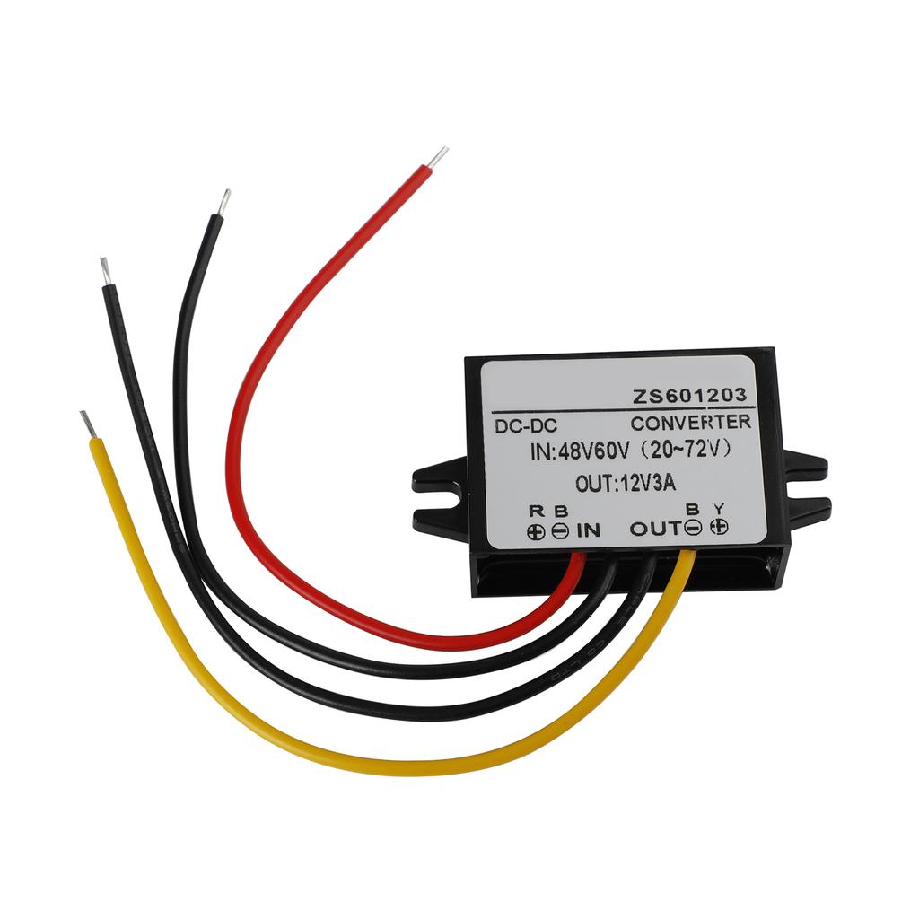 Waterproof DC-DC Converter 60V Step Down to 12V Car Power Supply Module 3A