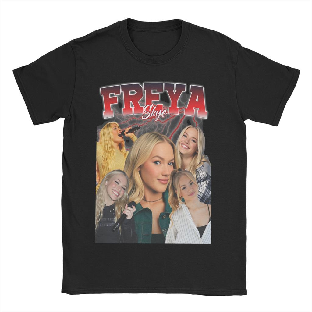 Freya Skyes Pure Cotton TShirt For Mens Summer Aesthetic T Shirts O Neck Trendy Cool Tees Oversized Casual Clothing