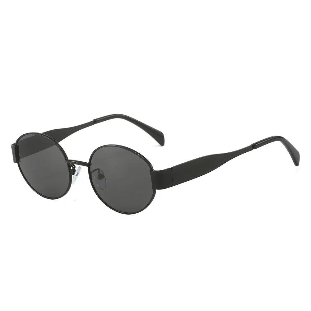 New Oval Sunglasses Small Round Metal Frame Fashion Sunglasses For Men And Women UV Protection