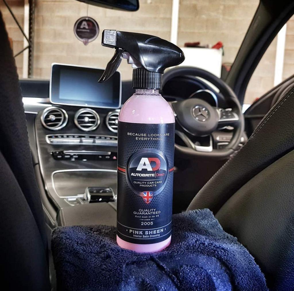 Autobrite Direct Car Interior Interior Polisher with Dustproofing UK-Made "Pink Sheen" Cleaner,