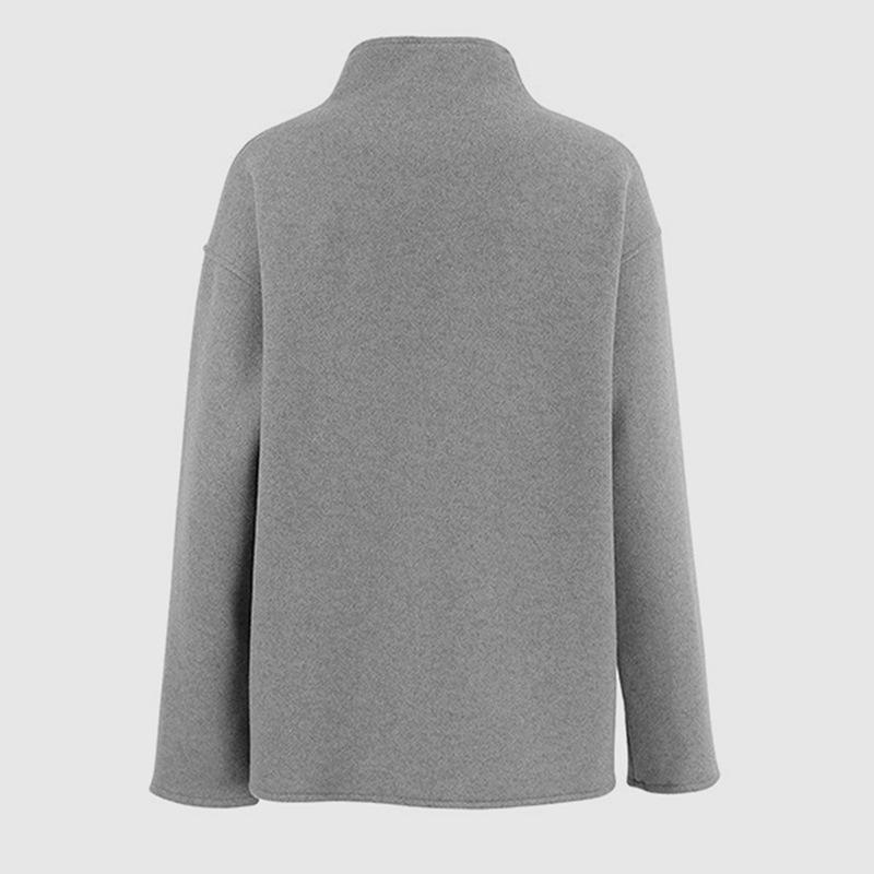 Dámský dvouřadý vlněný kabát jednobarevný ležérní elegantní britský styl všestranný top pro ženy