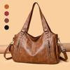 Women's One-Shoulder Crossbody Tote: Large Capacity, Soft Leather, Rivet Design