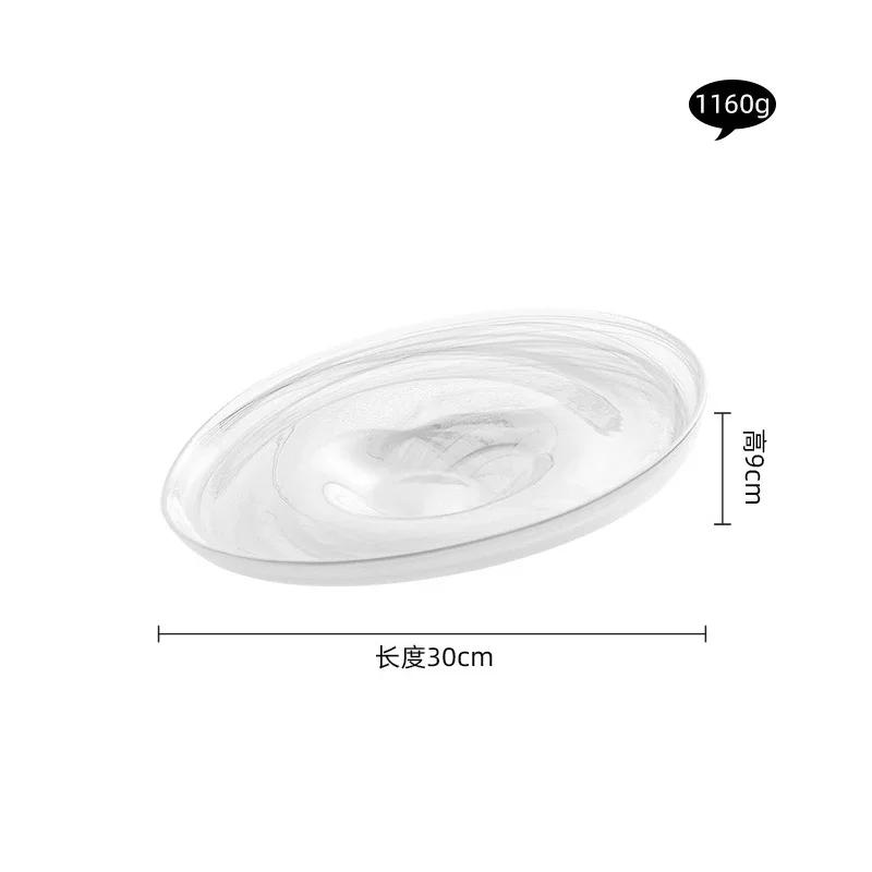 Irregular Glass Tableware Dessert Plate Serving Plate Pasta Dish Snack Dish Sushi Plates Restaurant Molecular Cuisine Tableware