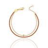 AJIDOU Women's Chain Bracelet, Red String Braided Double Layer Stackable Bracelet