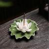 Keramik Lotus Räucherstäbchenhalter Dekoratives Seerosenblütenblatt Basis Räuchergefäß Yoga Meditation Tempel Home Office Ornament