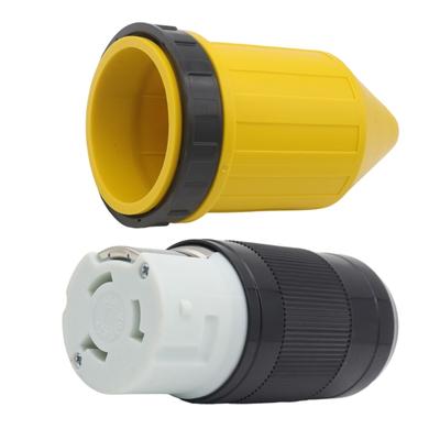 RVs Power Cord Twist Lock Plug with Boot Locking Cover 50A 125V 3.5A RVs Cord Connector Locking Plug Replacement Inlet