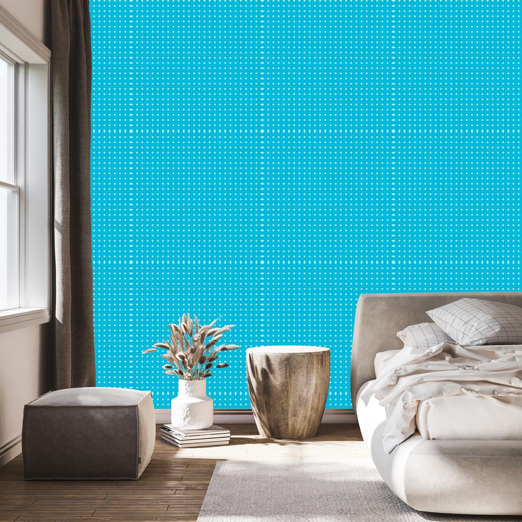 Turquoise Dots Wallpaper, Soft Forms for Living Room and Bedroom 50x1000