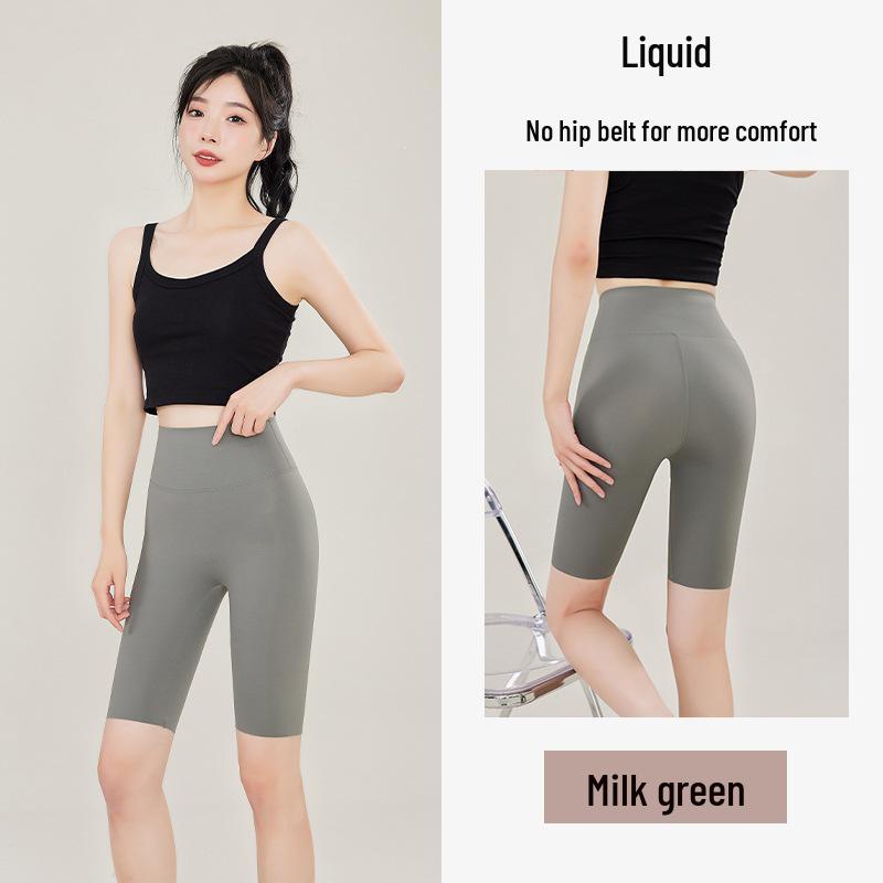 Women's Five-Point Shark Skin Compression Shorts: Anti-Exposure, Tummy Control, Slimming Fit for Summer Yoga, Cycling, and More.