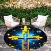 1pc Soft, Absorbent & Non Slip Cross Covered with Flowers Round Rug Soft Circle Rug for Living Room & Bedroom Decor, Chair Mats, and Unforge