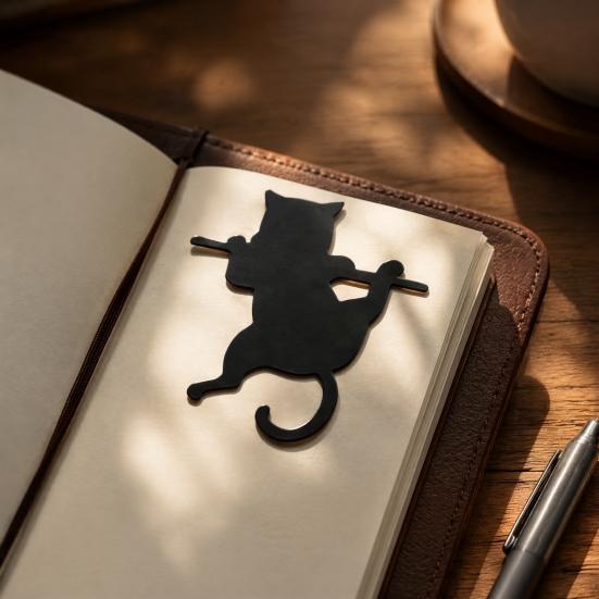 Practical Gifts for Avid Readers 3PCS Cartoon Cat Bookmark, Durable PET Cute Page Marker, Decorative Table Ornaments Home 3D Printing Lightweight