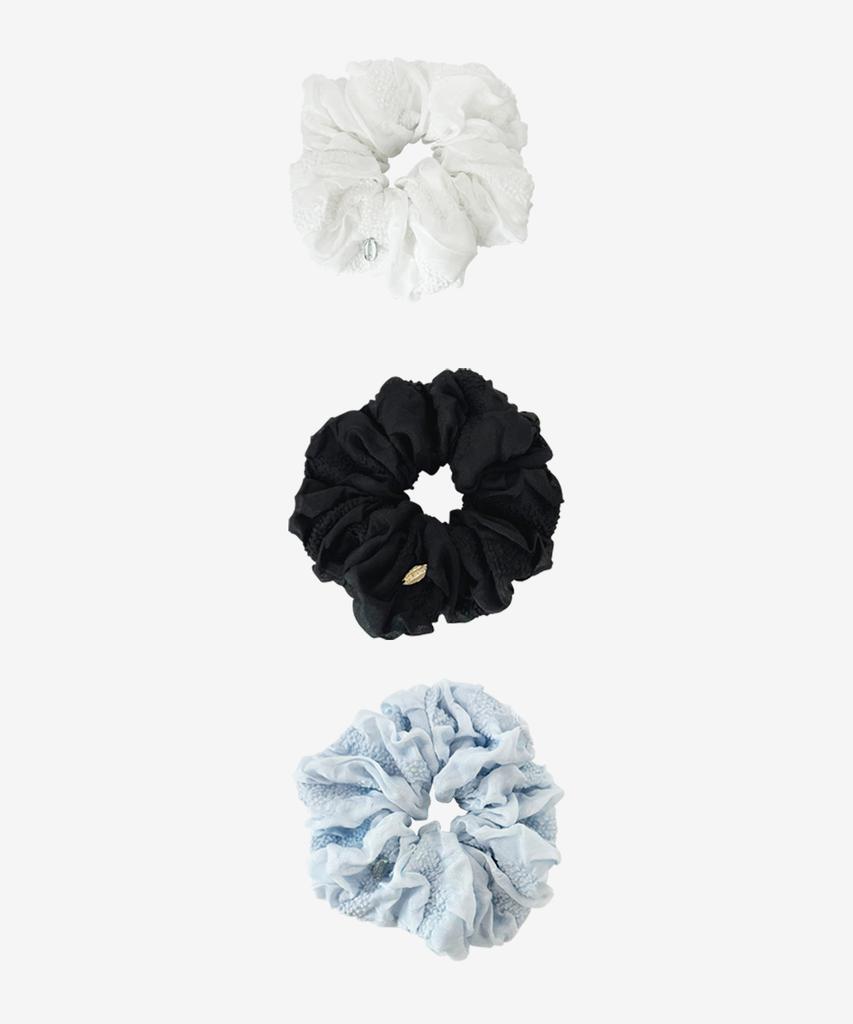 Quartevv Fluffy Shirred Scrunchie - 3 Colors