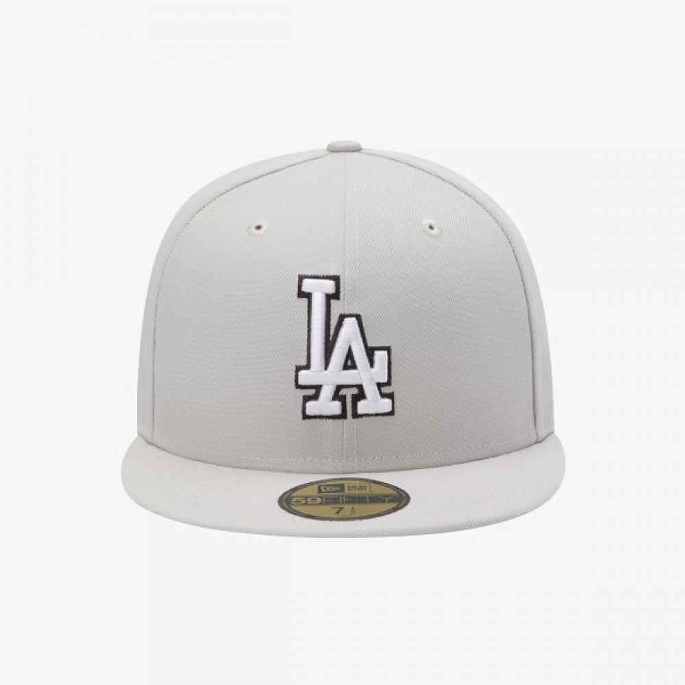 New Era Mlb La Dodgers Fitted Cap Outline Stone
