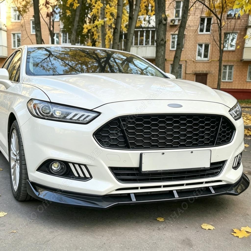 Car Front Bumper Radiator Grille For Ford Fusion Mondeo 2013-2016 Honeycomb Mesh Center Racing Grille Cover Gloss Black ABS