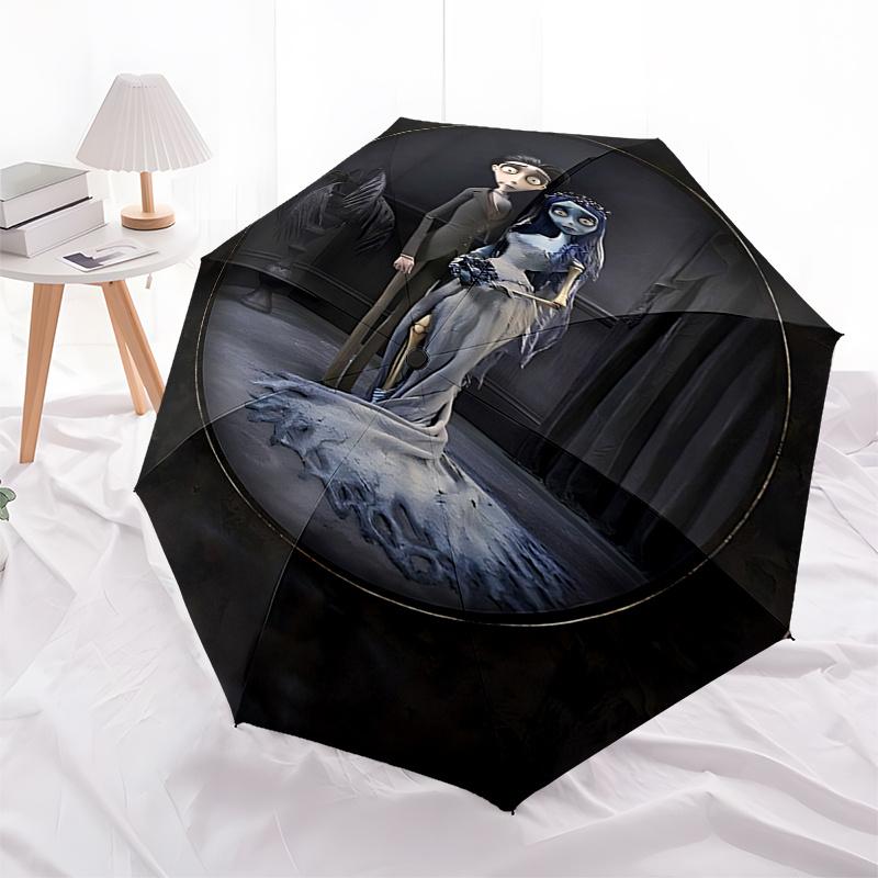 

Corpse Bride Automatic Opening Umbrella:Portable 3 Fold Design with 8 Bone Iron Frame,Perfect Gift for Fans and Travelers0145b