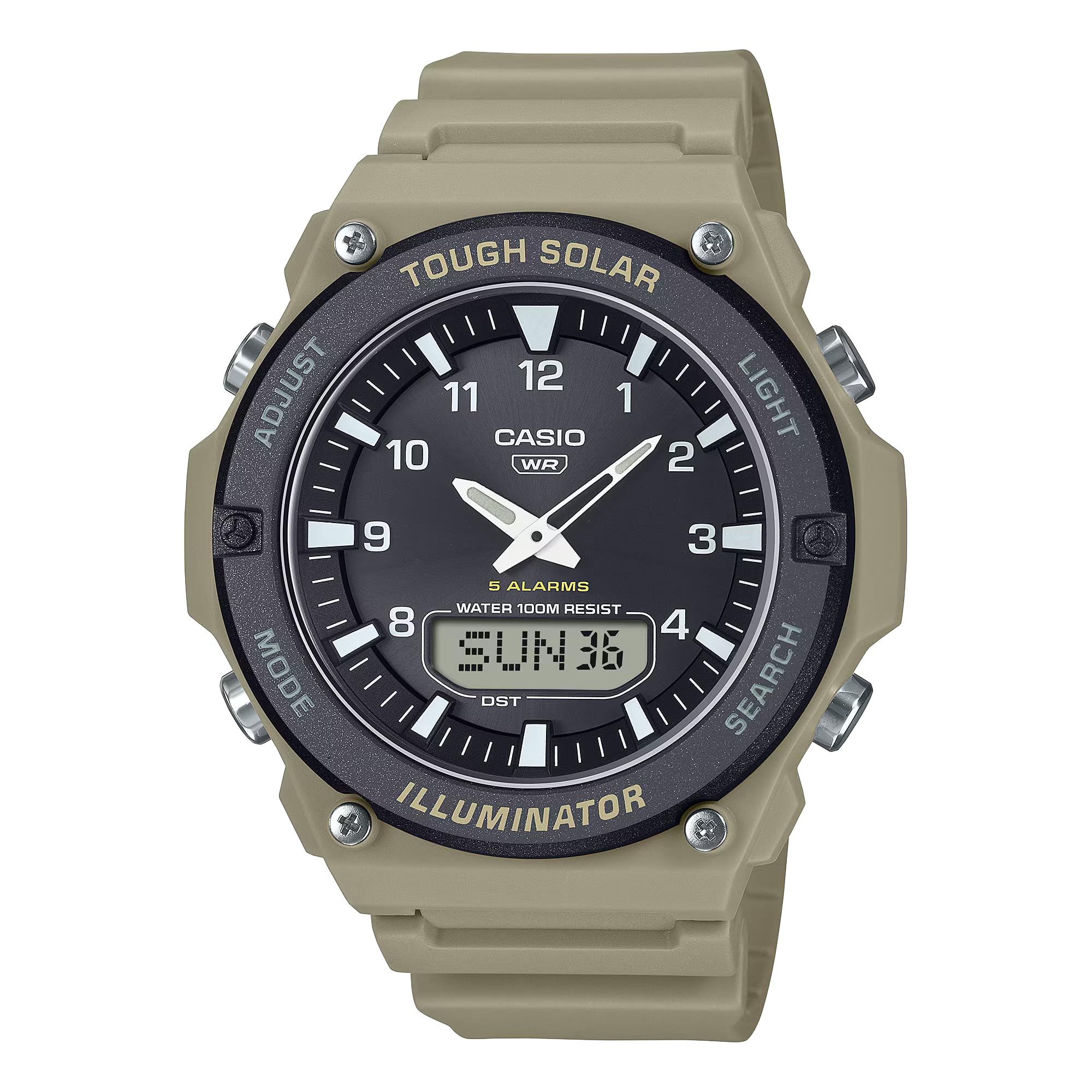 CASIO Casio Solar Men s Sports Watch Analog & Digital 100M Waterproof AQS820series Men s Watch An...