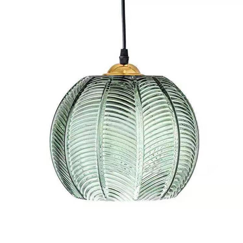 Nordic Glass Hanging Lamps Modern Green Glass Pendant Light AC96-260V E27 Glass Chandelier Ceiling Light for Bedroom Dining Room