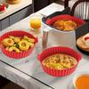 Silicone Air Fryer Pot Tray Food Safe Reusable Round BBQ Barbecue Pad Plate Airfryer Oven Baking Mold Basket Pan for Kitchen