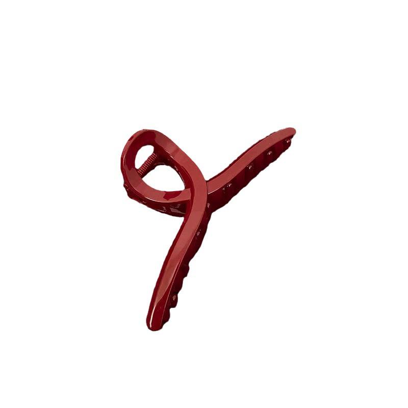 Festive Red Claw Hair Clip for Women - New Year and Christmas 2023