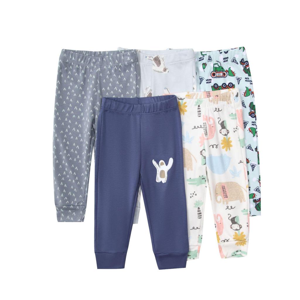 Mamaspap Kids' Spring/Autumn Homewear: Mixed Color 5-Piece Infant Trousers Gift Box - Cross-Border Delivery