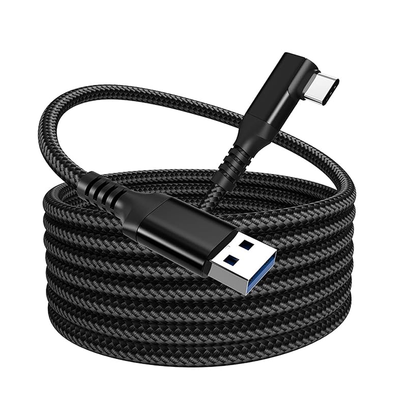 

USB 3.0 Type C cable L-shape 5m LpoieJun [ 3.2 (Gen1) Compatible with standards ]USB-C & USB-A 5Gbps high speed data transfer 3A fast charging nylon